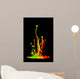 Colored splashes isolated on black background Wall Mural