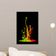 Colored splashes isolated on black background Wall Mural