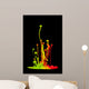 Colored splashes isolated on black background Wall Mural