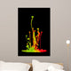 Colored splashes isolated on black background Wall Mural