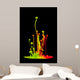 Colored splashes isolated on black background Wall Mural