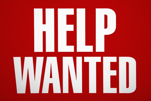 Help wanted sign. Wall Mural