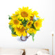 Bouquet of sunflowers are on a white background Wall Decal