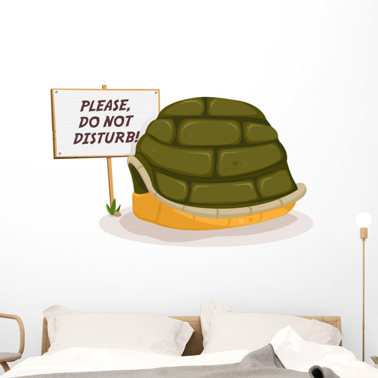 Do Not Disturb Turtle Sleeping Wall Decal