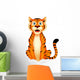 Cute Tiger Cartoon Sitting Wall Decal