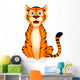 Cute Tiger Cartoon Sitting Wall Decal
