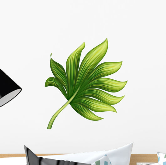 creative foliage, green exotic leaf illustration Wall Decal