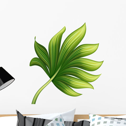 creative foliage, green exotic leaf illustration Wall Decal
