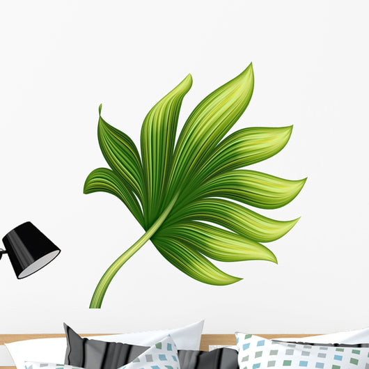 creative foliage, green exotic leaf illustration Wall Decal