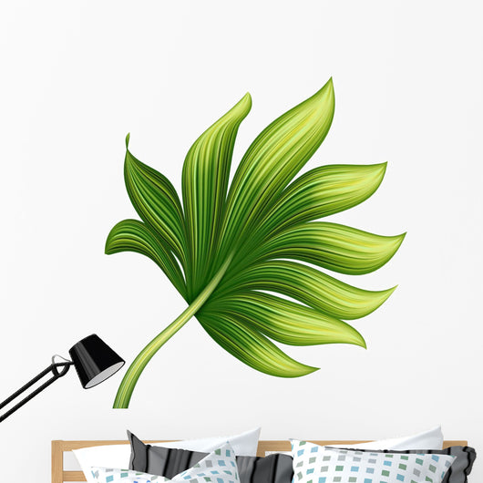 creative foliage, green exotic leaf illustration Wall Decal