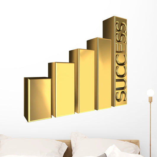 Golden graph sucess Wall Mural