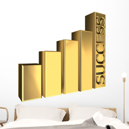 Golden graph sucess Wall Mural
