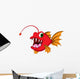 Red Monster Fish Cartoon Wall Decal