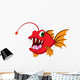 Red Monster Fish Cartoon Wall Decal
