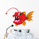 Red Monster Fish Cartoon Wall Decal