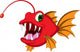 Red Monster Fish Cartoon Wall Decal