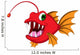 Red Monster Fish Cartoon Wall Decal
