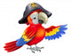 Cartoon Pirate Parrot Wall Decal