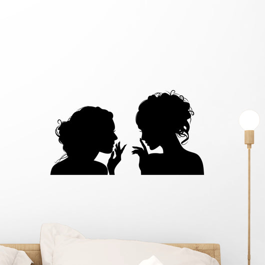 Vector Silhouette Girls Gossip