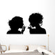 Vector Silhouette Girls Gossip