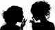 Vector Silhouette Girls Gossip
