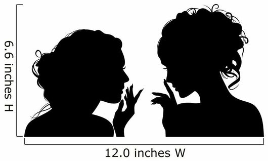 Vector Silhouette Girls Gossip