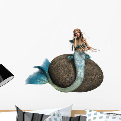 Sad Mermaid shown on a wall
