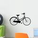 black silhouette of bicycle Wall Decal