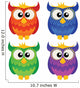 Set Four Cute Owls