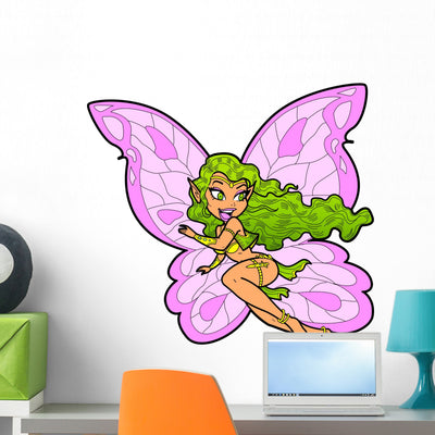 Fairy Wall Decal shown on a wall
