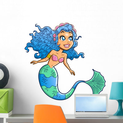 Mermaid shown on a wall