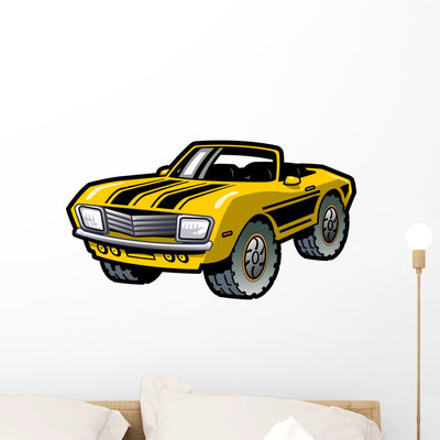 Muscle Car shown on a wall