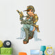 Sexy Steampunk Aviator With Ray Gun Wall Decal