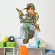 Sexy Steampunk Aviator With Ray Gun Wall Decal