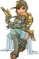 Sexy Steampunk Aviator With Ray Gun Wall Decal