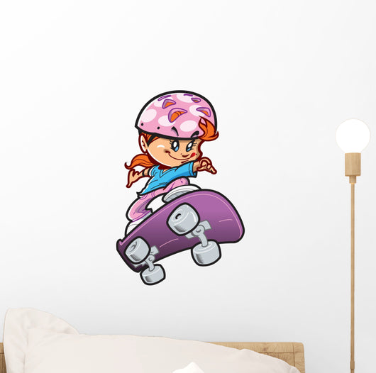 Skateboard Girl Wall Decal