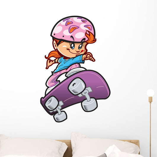 Skateboard Girl Wall Decal