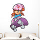 Skateboard Girl Wall Decal