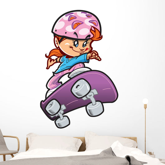 Skateboard Girl Wall Decal