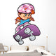 Skateboard Girl Wall Decal