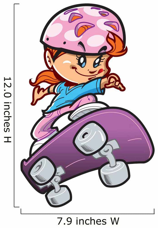 Skateboard Girl Wall Decal