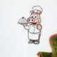Vector illustration of Cartoon chef pig Wall Decal
