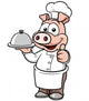 Vector illustration of Cartoon chef pig Wall Decal