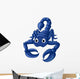 Cute Blue Scorpion Cartoon Wall Decal