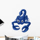 Cute Blue Scorpion Cartoon Wall Decal