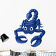Cute Blue Scorpion Cartoon Wall Decal
