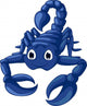 Cute Blue Scorpion Cartoon Wall Decal