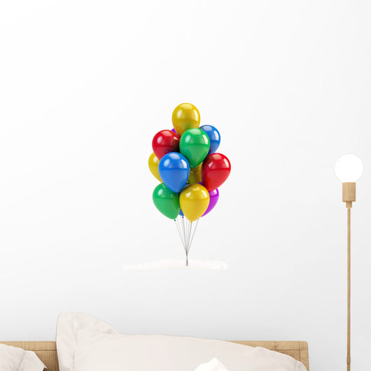 Colorful Balloons White