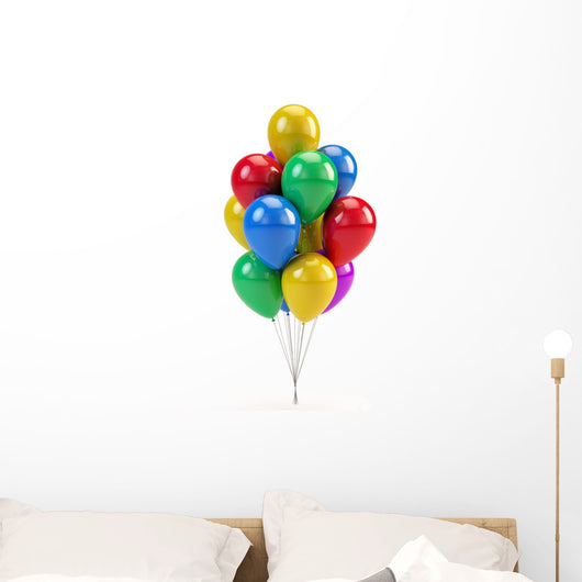 Colorful Balloons White