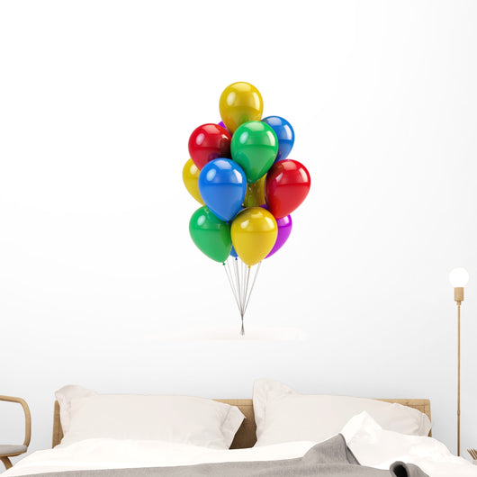 Colorful Balloons White
